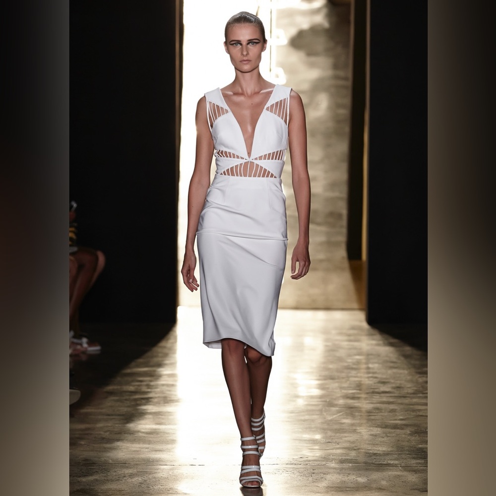 CUSHNIE ET OCHS Power Viscose cut out formal midi bandage dress - rare 2015